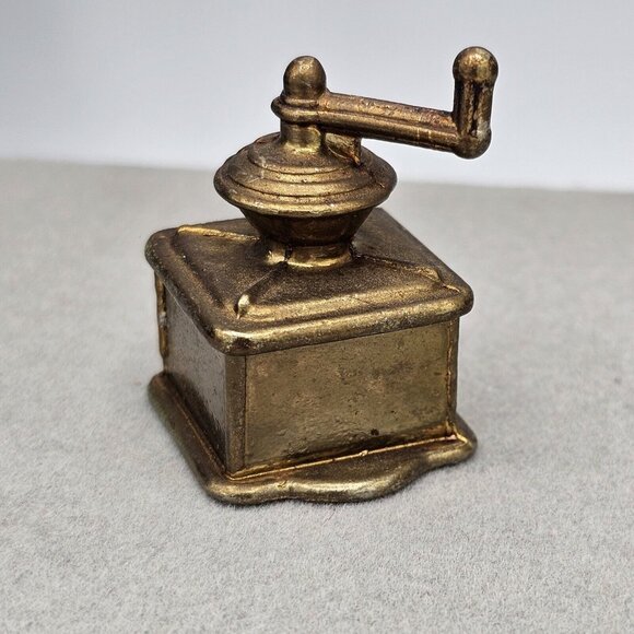 Vintage Brass Miniature Coffee Grinder - Picture 2 of 6